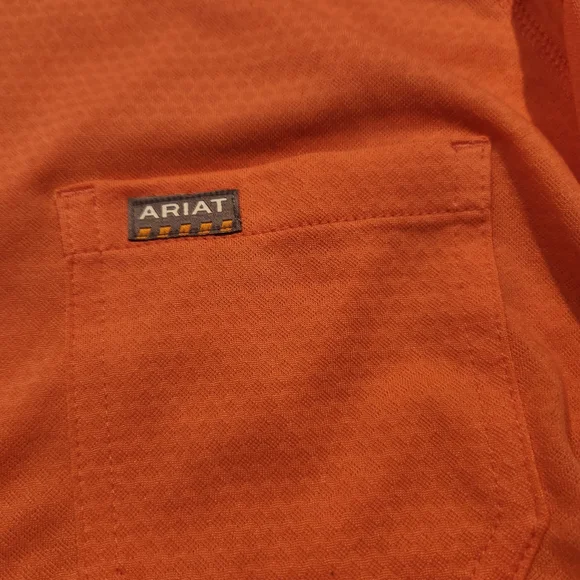 Ariat Men's Orange Long Sleeve Shirt - Picture 5 of 5